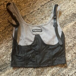 SHEIN Gray and Black Tank Top